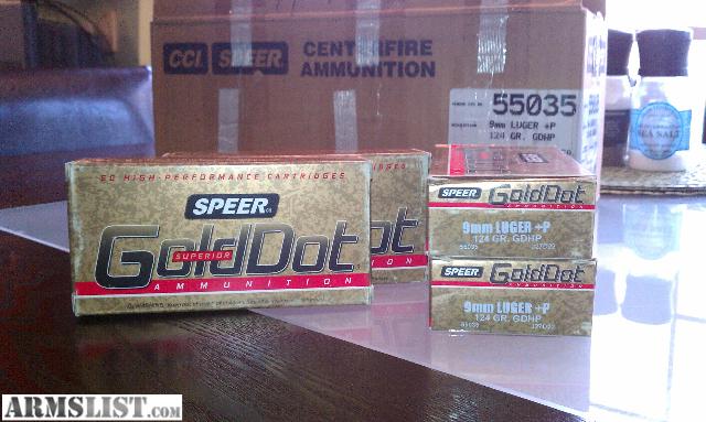 speer gold dot 9mm. For Sale: SPEER Gold Dot 9mm +P 124 gr. 200 rds